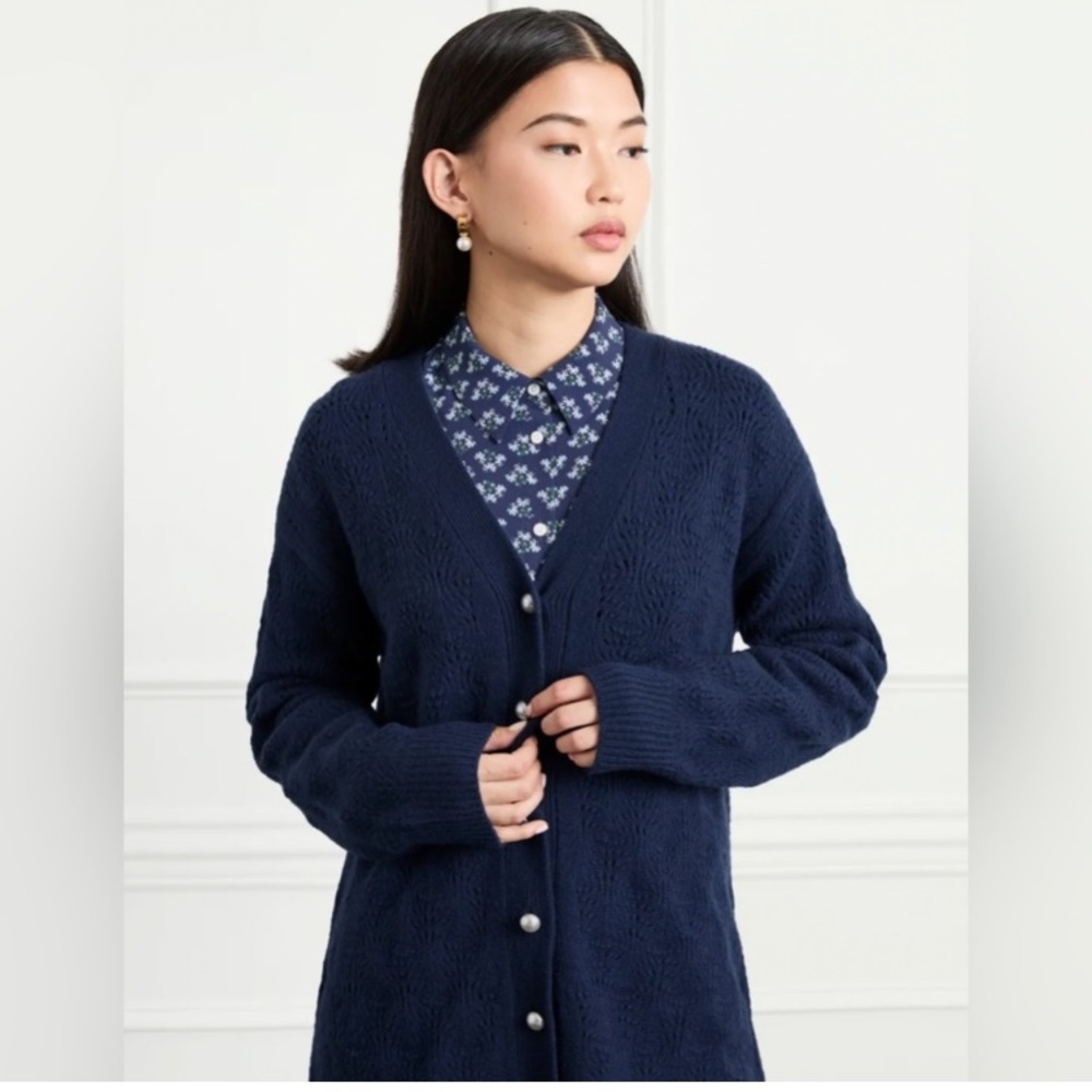NWT Hill House Home grandpa cardigan sweater navy S